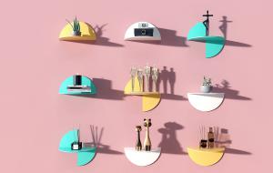 北欧儿童房墙饰搁板装饰品、摆件