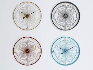 现代轻奢车轮铁艺、钟表挂件