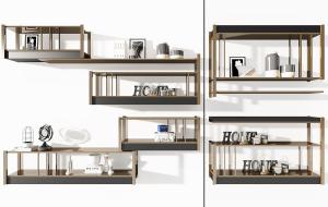 现代轻奢金属墙饰、置物架、装饰摆件