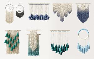 东南亚民宿民族编织布穗挂饰墙饰