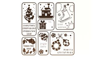 圣诞节图案、字母图案剪影装饰画