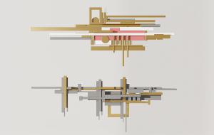 现代轻奢金属床头背景墙挂饰