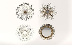 简欧铁艺墙饰镜子镜框挂饰