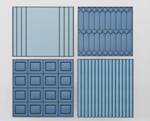 现代回字形、波浪凹凸、条纹软包背景