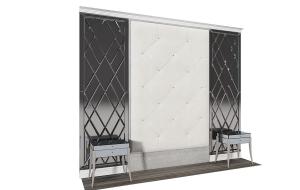 菱形皮革床头软包背景