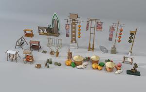 农家乐 民宿秋千、摇椅、牌楼、米仓南瓜组合