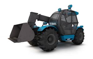 蓝色黑色装载机工程车