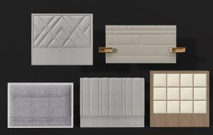 条形、菱形纹理、方形软包背景床头