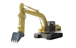 黄色挖掘机、钩机工程车
