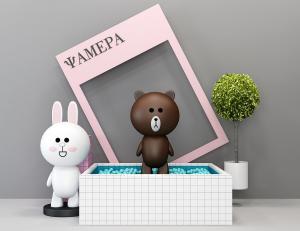 儿童玩具兔子、卡通小熊装饰品、桌摆