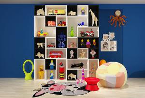 儿童房玩具收纳柜、汽车集合、乐高玩具