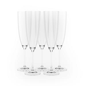 高脚细长玻璃酒杯