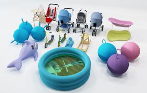 儿童充气游泳池、鲨鱼玩具、儿童车、健身球