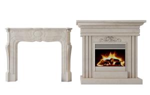 简欧石材壁炉、火焰