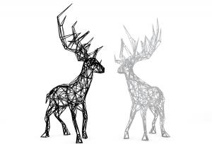 北欧镂空铁艺麋鹿雕塑、摆件