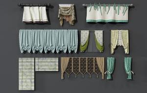 现代窗帘、窗幔、挂帘