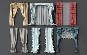 欧式田园花边造型窗帘