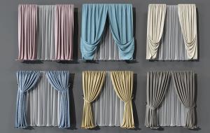 现代轻奢纯色窗帘、垂帘