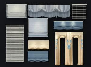 现代卫生间窗帘、卷帘、百叶窗、拉帘