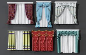 新古典窗帘、花朵图案窗帘