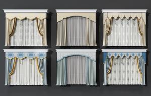 欧式花纹窗帘、垂帘、窗幔