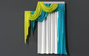 现代光面套色窗帘