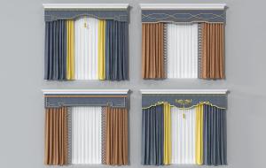 新中式套色窗帘、垂帘、中式元素窗幔