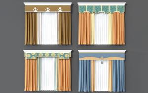 新中式纯色、套色窗帘、中式元素窗幔