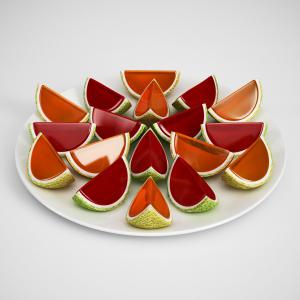 切成瓣的水果果盘