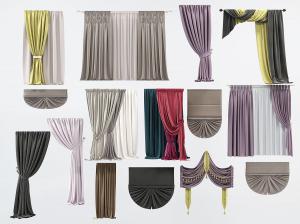 欧式纯色、套色窗帘、窗幔