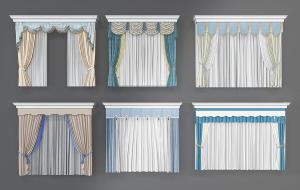 欧式新古典套色窗帘、窗幔