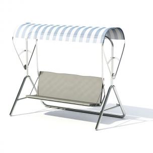 带遮阳棚金属休闲秋千椅