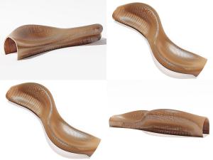 现代实木公共座椅组合