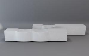 现代户外石凳、石材座椅组合