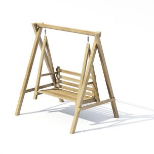 木质双人景观秋千椅