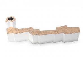 现代户外个性异形公共座椅组合