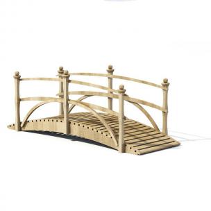 两节扶手木质景观桥