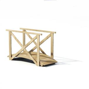 木质直线扶手景观桥