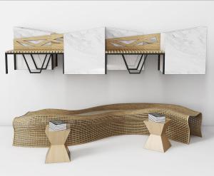 现代户外、公共等候椅子