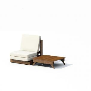 户外单人沙发、茶几