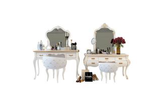 欧式梳妆台、化妆品组合