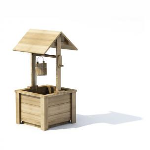 挂起的水桶、辘轳、水井 景观小品组合