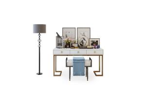 现代梳妆台、落地灯组合
