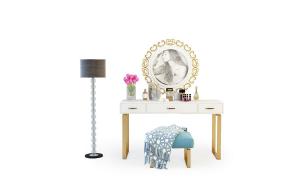 现代轻奢梳妆台、落地灯组合