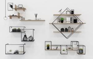 现代铁艺金属置物架、墙饰挂件