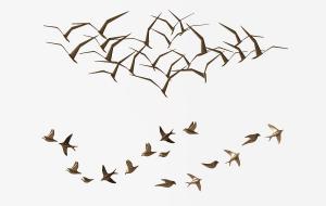 新中式飞鸟、大雁背景墙装饰、挂饰