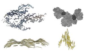 新中式树叶、河流墙饰挂件