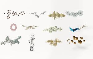 新中式金属镂空墙饰、装饰