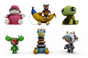 布娃娃、青蛙、香蕉、小熊玩具玩偶