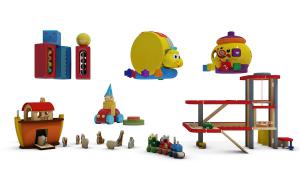 儿童实木玩具、积木、音乐盒